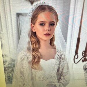European Custom First Communion Bridal Veil-- 30 inches White -- NWT-- Brand New